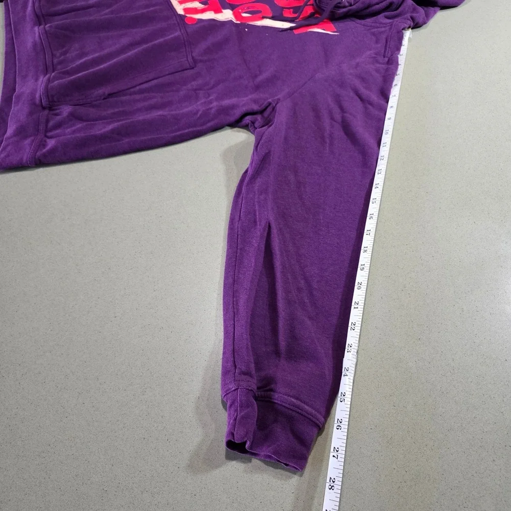 Nike Womens Just Do It Graphic Hoodie Purple Pink Funnel Neck Pullover XL